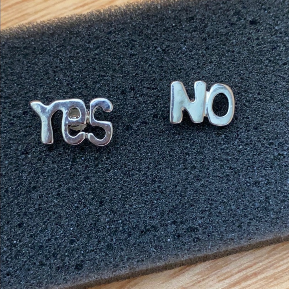 YES NO earrings